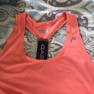 Small coral Head Brand workout tank. Long gathered